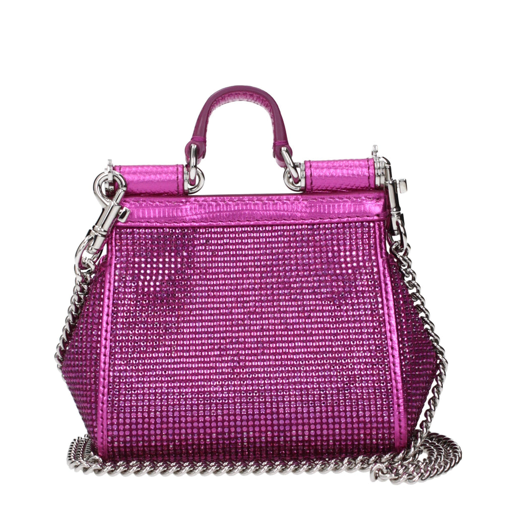 Sac à main en satin rose de Dolce & Gabbana, élégant et sophistiqué, avec détails raffinés et finition de haute qualité.