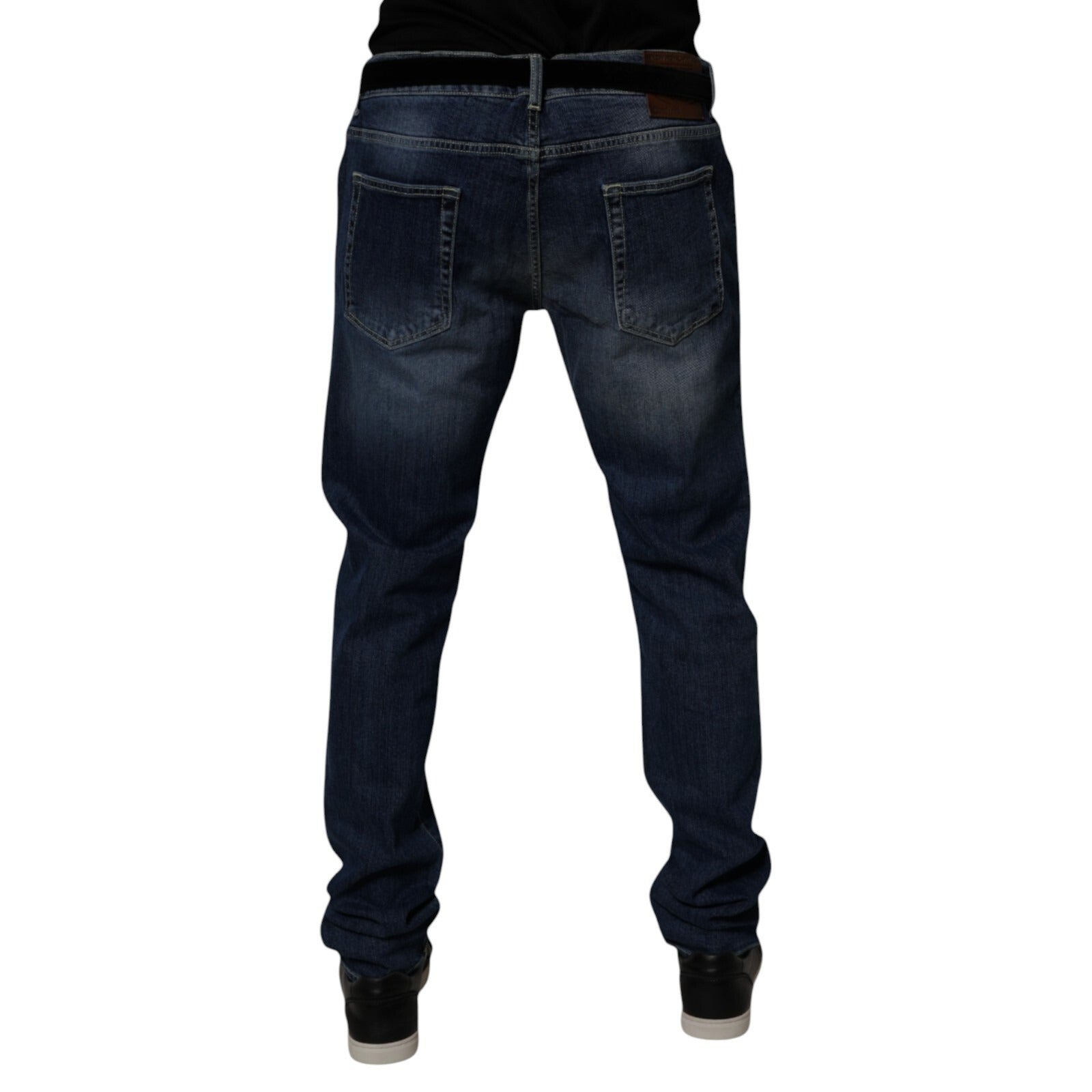 Jeans skinny en denim extensible bleu lavé de Dolce & Gabbana, coupe ajustée et style décontracté.