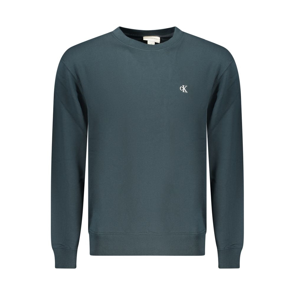 Sweatshirt homme en coton bleu de Calvin Klein, style décontracté et confortable, avec logo discret sur la poitrine.