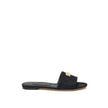 Chaussons en polyester noir Dolce & Gabbana, confortables et élégants, visibles sur fond neutre.