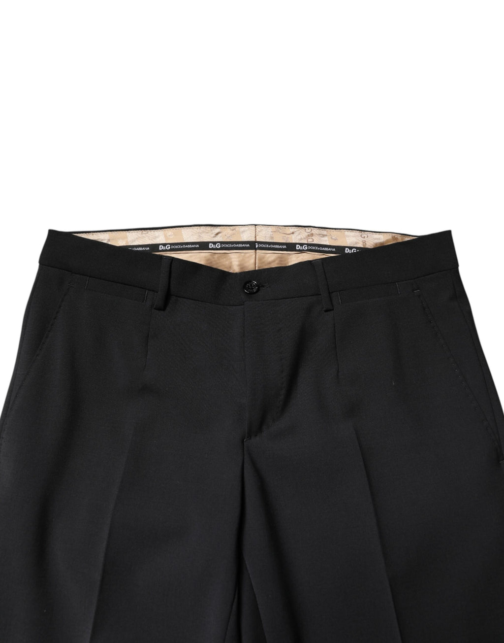 Pantalon homme en laine noire Dolce & Gabbana, pantalon formel élégant pour occasions spéciales.