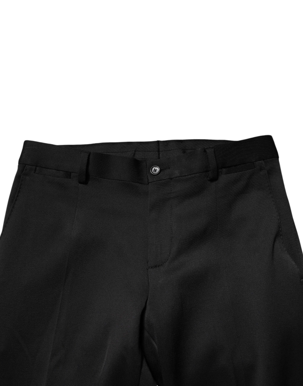 Pantalon homme noir en viscose de marque Dolce & Gabbana, vêtement formel élégant pour occasions spéciales.