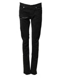 Pantalon en denim skinny noir déchiré pour homme de la marque Karl Lagerfeld, style slim et tendance.