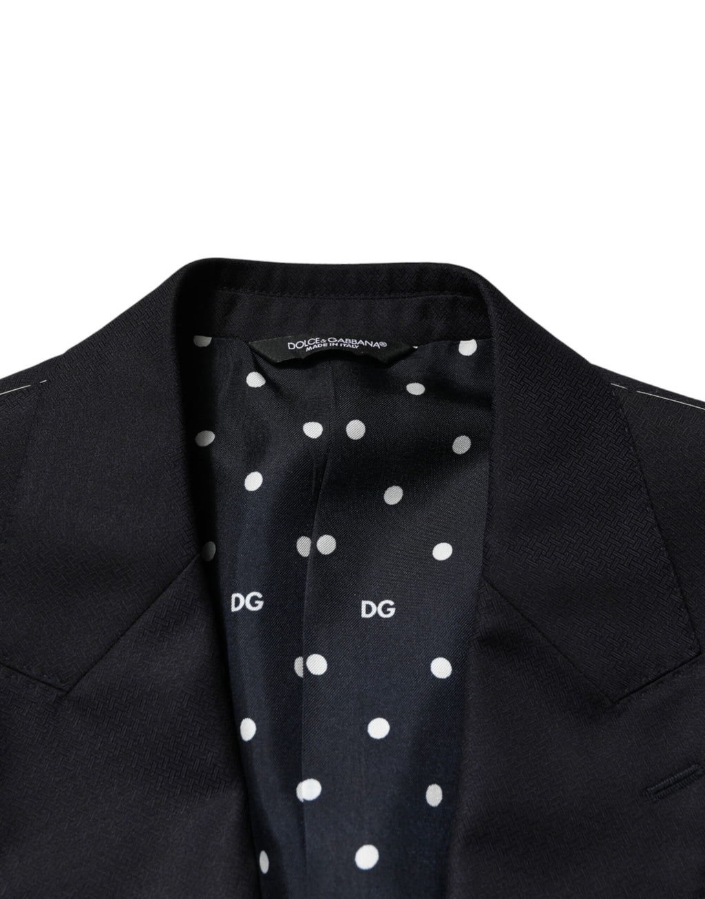 Costume homme noir en laine Dolce & Gabbana, costume deux pièces à boutonnière simple, style élégant et classique.