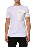 T-shirt blanc en coton à poche de Dolce & Gabbana avec manches courtes et design élégant, pour un look sophistiqué.