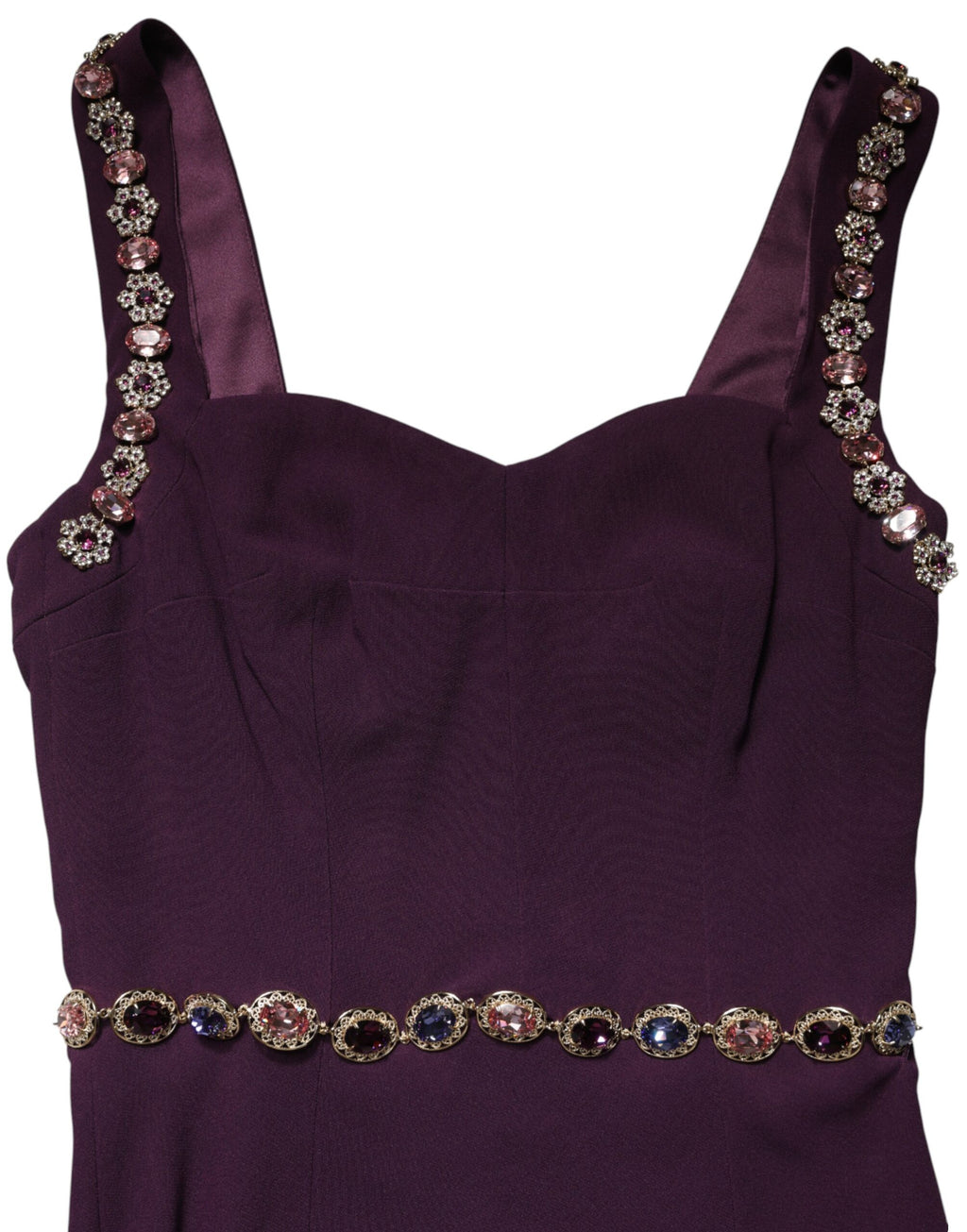 Robe de soirée longue Dolce & Gabbana Violet à application, coupe sirène, style élégant et sophistiqué.
