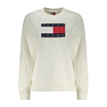 Sweat-shirt blanc en coton pour femmes de Tommy Hilfiger, avec logo discret sur la poitrine.