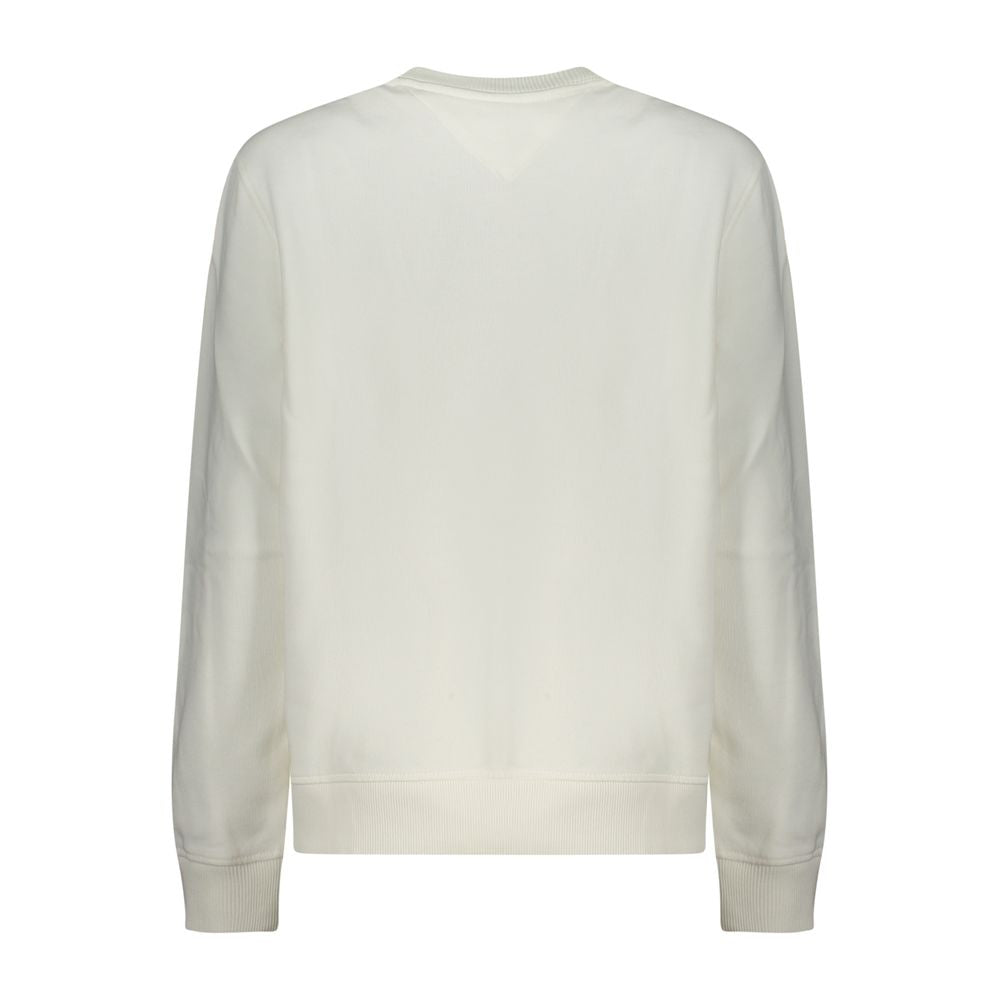 Sweat-shirt blanc en coton pour femmes de la marque Tommy Hilfiger, visible avec logo discret sur la poitrine.