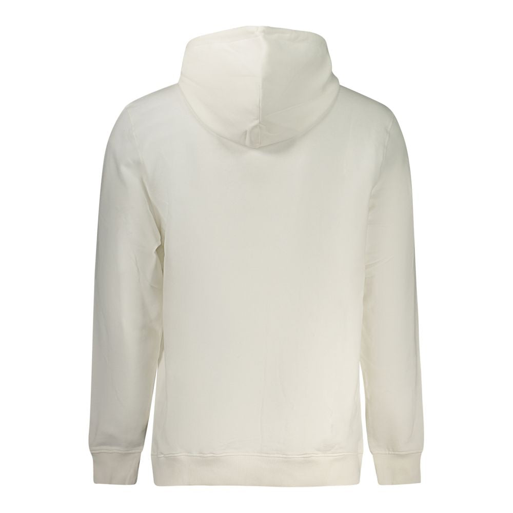 Sweat à capuche blanc pour homme Tommy Hilfiger en coton avec logo discret sur la poitrine, vue de face.