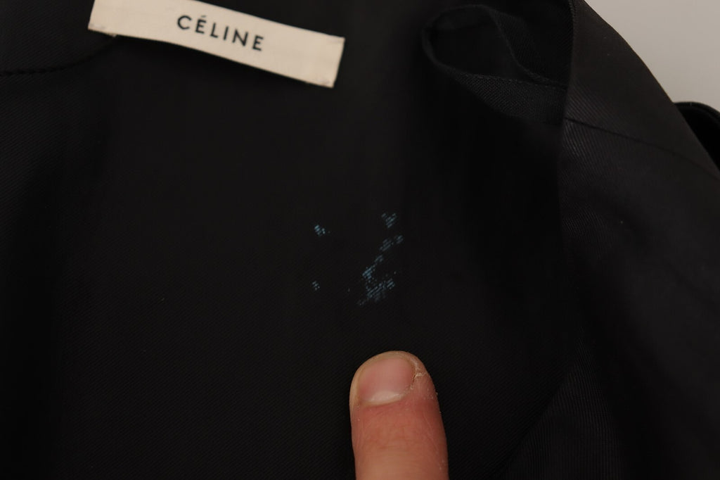 jupe asymétrique en acétate noire à taille haute de Celine, style portefeuille et coupe moderne