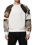 Sweatshirt multicolore à motif camouflage Dolce & Gabbana en coton avec col rond et manches longues.