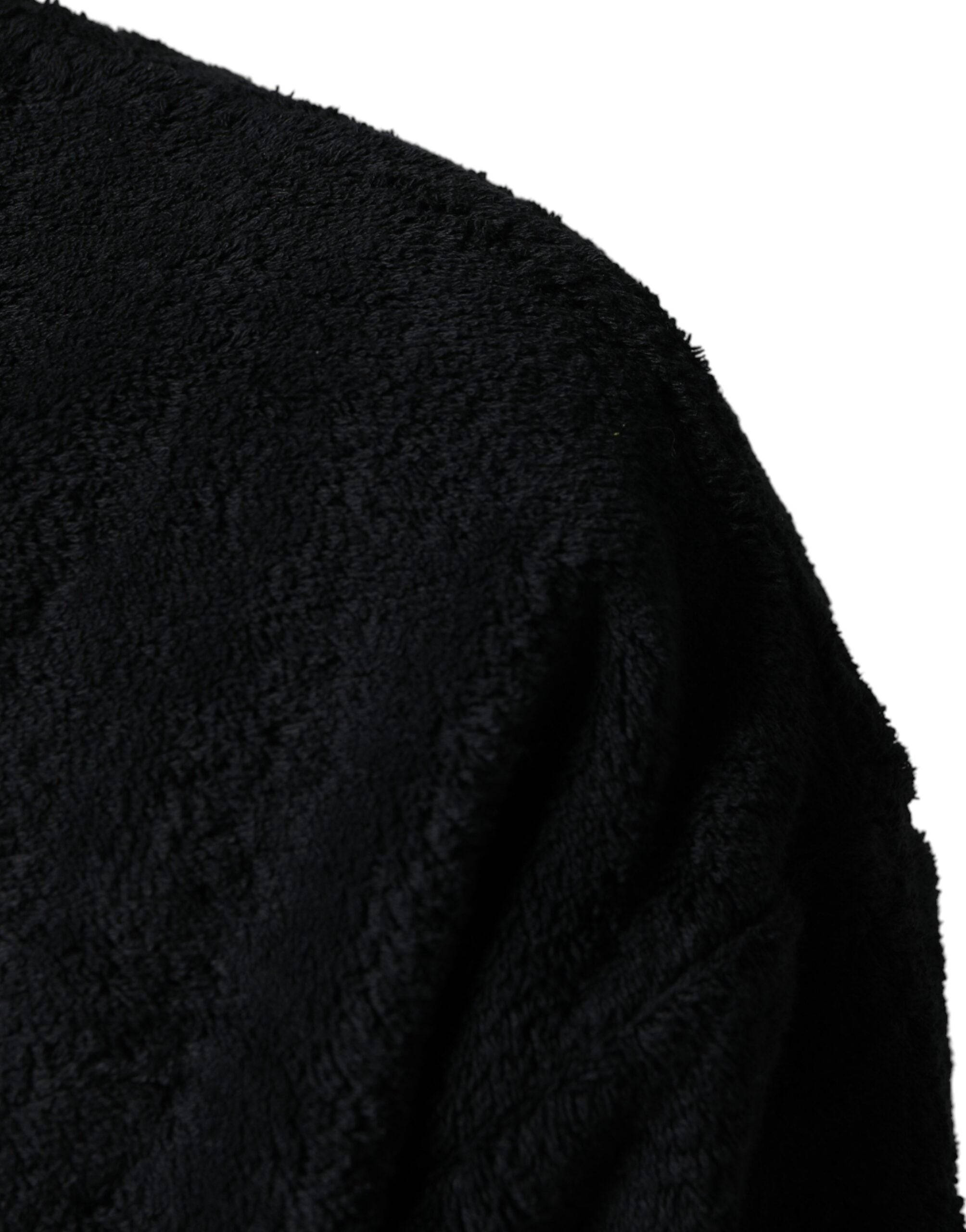 Sweat-shirt noir en coton Dolce & Gabbana pour homme avec col en V, style décontracté et moderne.