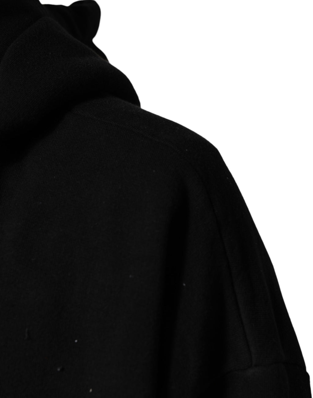 Sweat à capuche noir Dolce & Gabbana LOVE en coton, pull décontracté avec logo imprimé, porté sur mannequin.