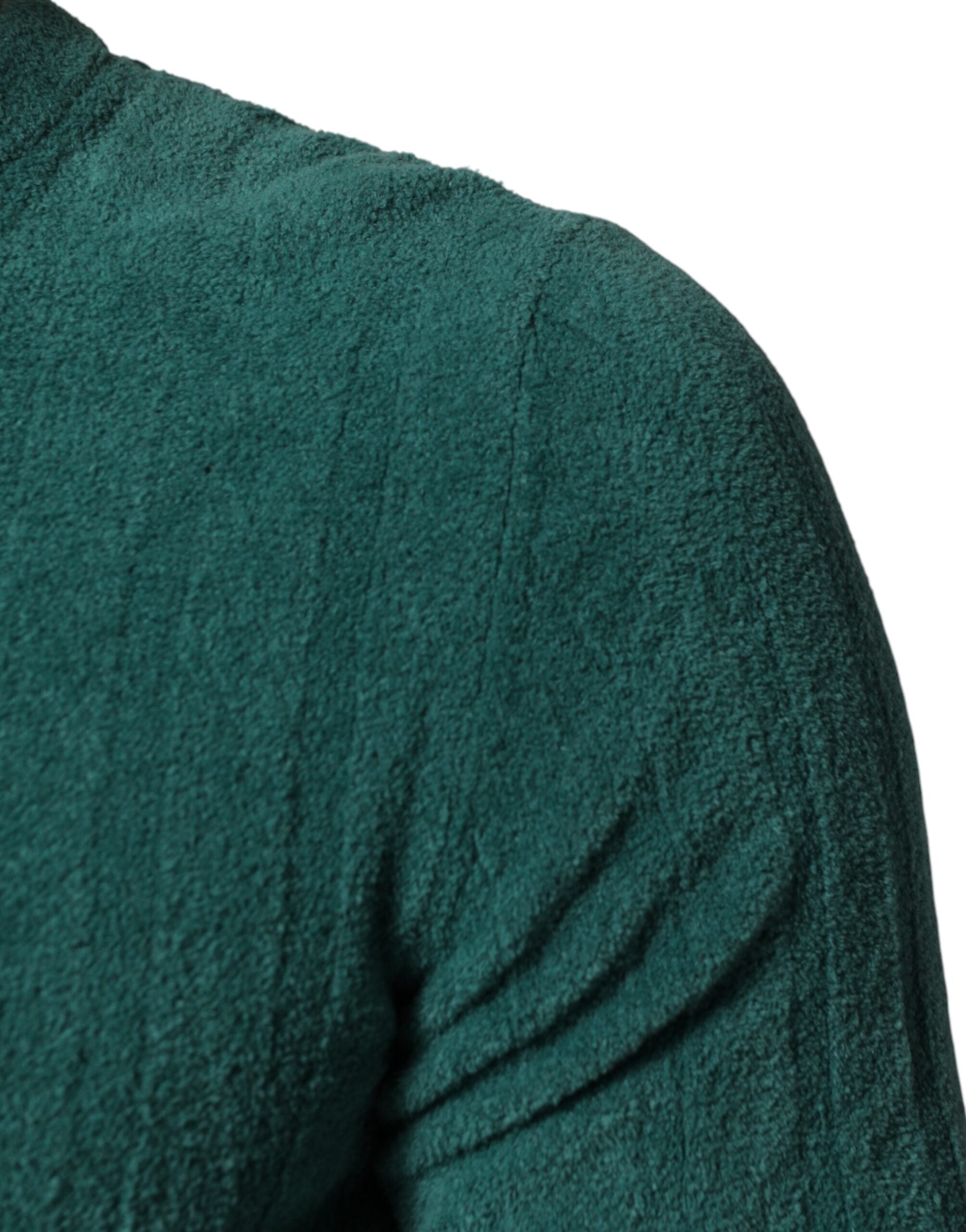 T-shirt homme en coton mélangé vert foncé de Dolce & Gabbana avec col rond, vue de face.