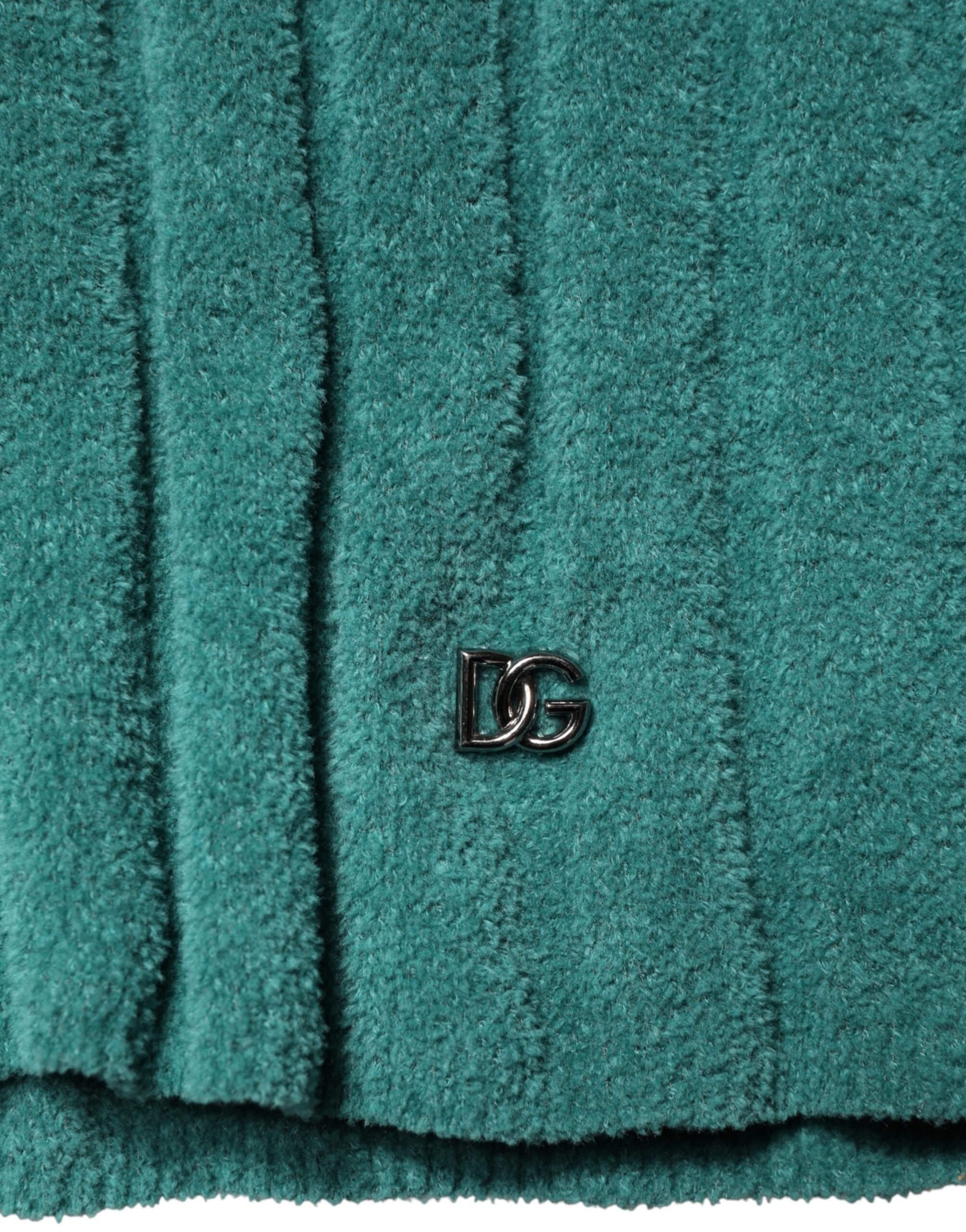 T-shirt homme Dolce & Gabbana en coton mélangé vert foncé avec col rond, vue de face.