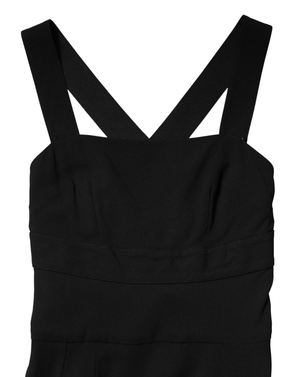 Robe midi sans manches de Dolce & Gabbana, en noir avec décolleté carré, élégante et raffinée.