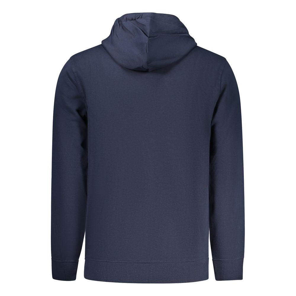 Pull à capuche bleu en coton Tommy Hilfiger pour homme, style décontracté avec logo sur la poitrine.