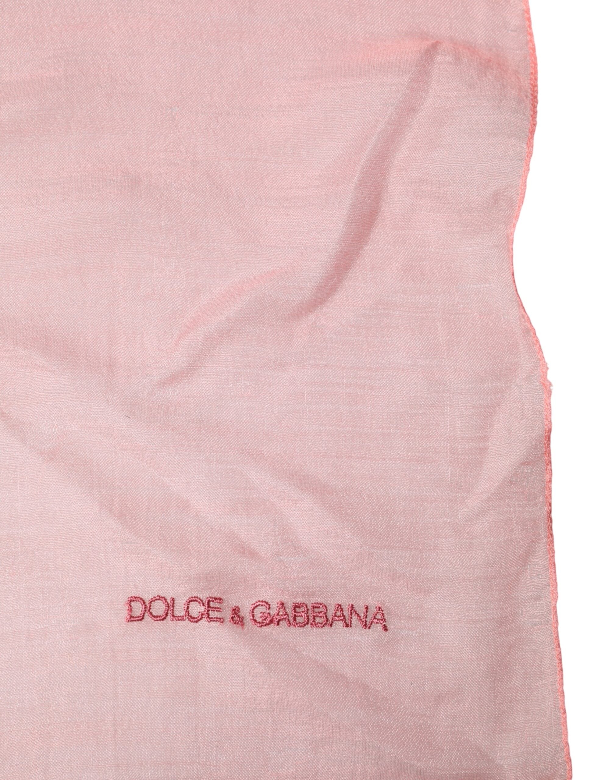 Dolce & Gabbana Light Pink Stole Neck Wrap Shawl  Scarf