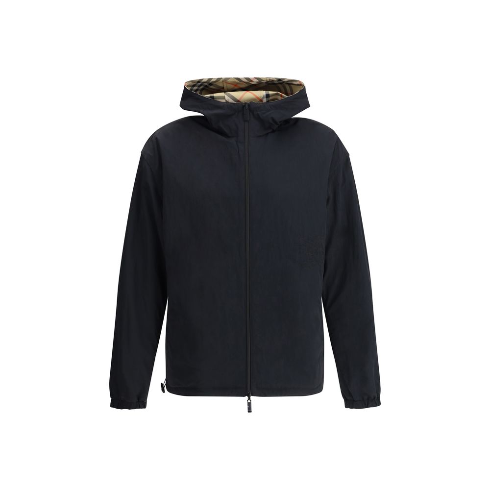 Veste en polyester multicolore Burberry, coupe légère et imperméable, avec capuche et fermeture éclair, pour homme ou femme.