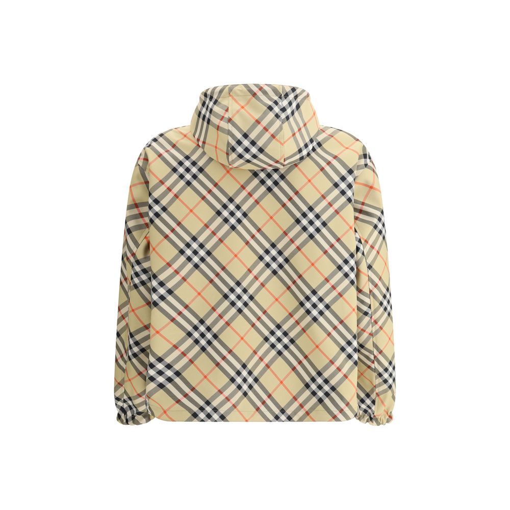 Veste en polyester multicolore Burberry, coupe-vent et légère, avec logo emblématique sur la poitrine.