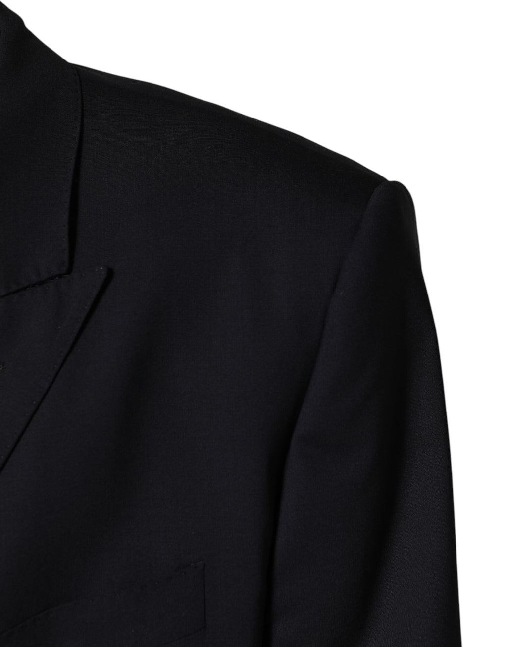 Costume pour homme en laine bleue Dolce & Gabbana à double boutonnage, veste et pantalon élégants et sophistiqués.