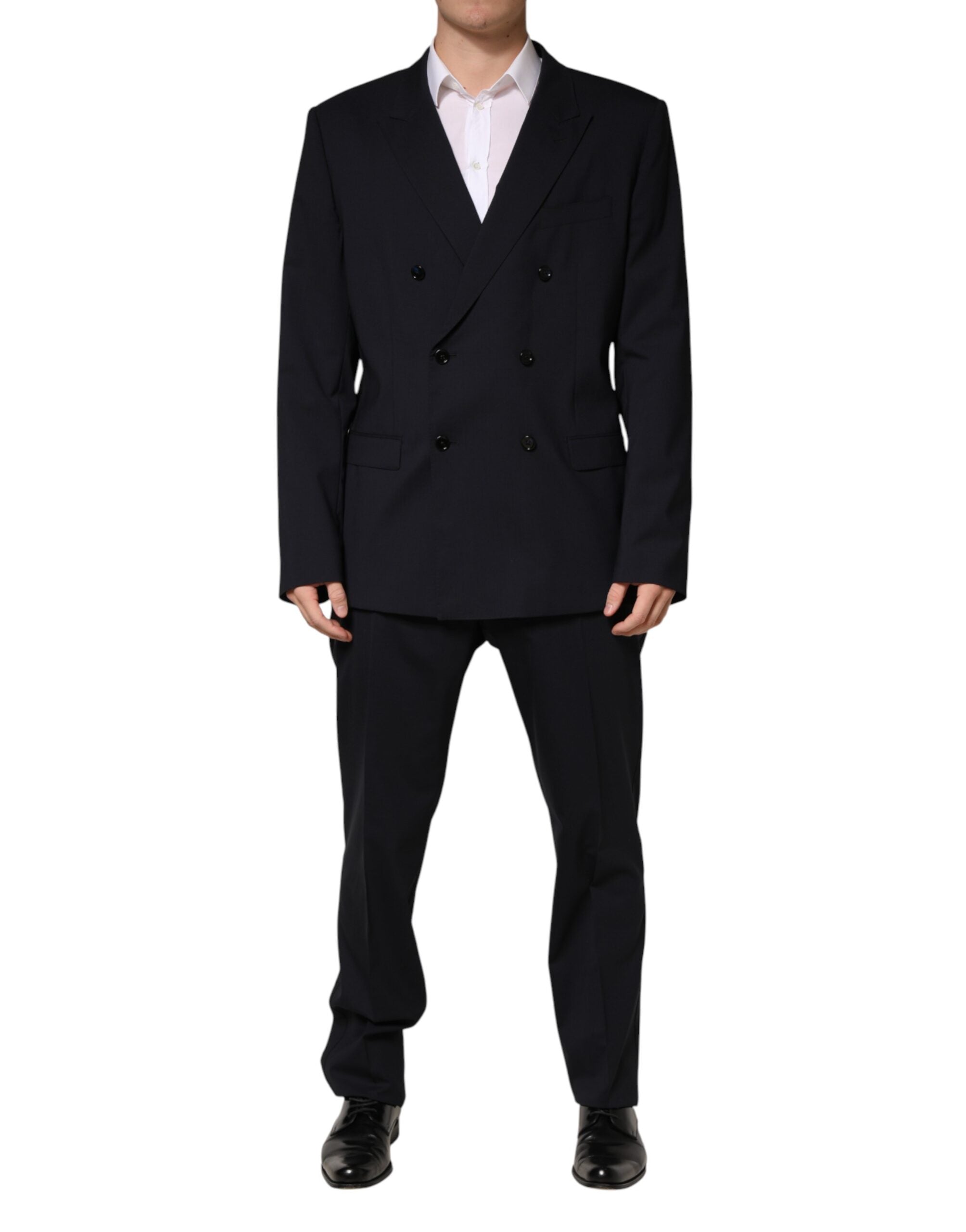 Costume homme Dolce & Gabbana Bleu MARTINI à double boutonnage, ensemble en deux pièces élégantes et sophistiquées.