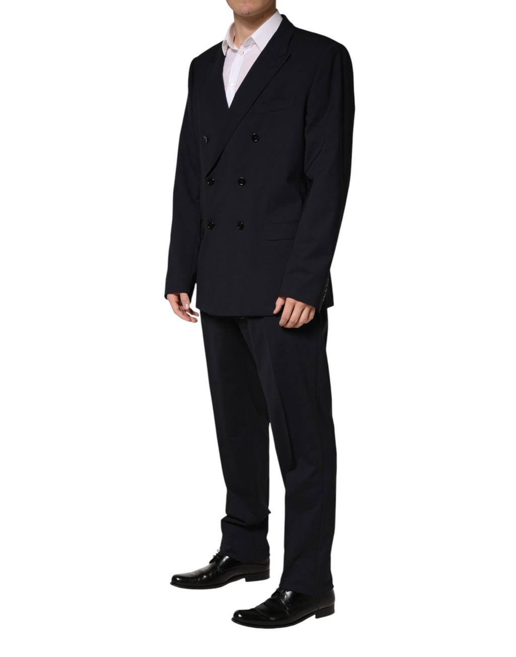 Costume homme Dolce & Gabbana bleu MARTINI à double boutonnage, costume deux pièces élégant et sophistiqué.