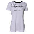 T-shirt blanc Dolce & Gabbana Eleganza en coton avec col rond, vue de face.