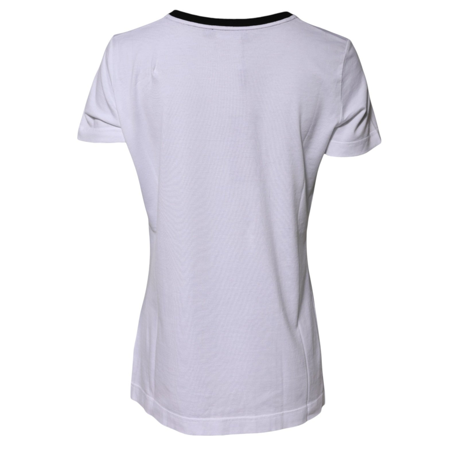 T-shirt blanc Dolce & Gabbana Eleganza en coton avec col rond, vue de face.