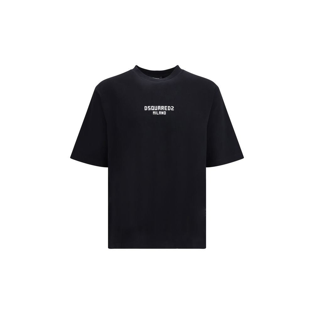 Vêtement de sport en coton noir de la marque Dsquared², style décontracté et confortable, visible sur l'image.