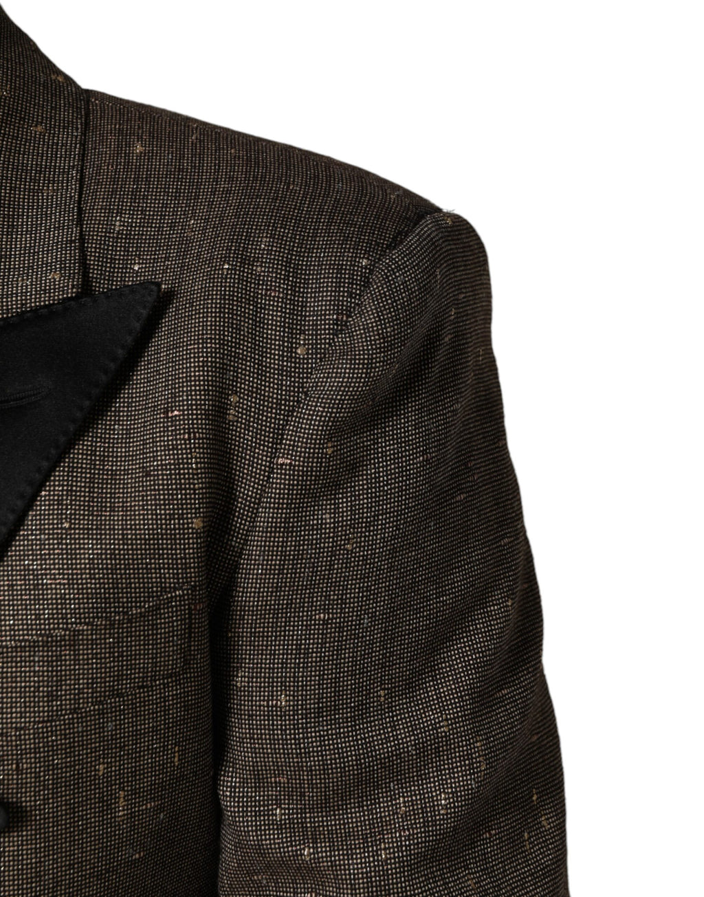 Veste blazer double boutonnage grise Dolce & Gabbana, coupe élégante avec boutons doubles, tissu classique et style sophistiqué.
