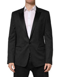 Dolce & Gabbana Dark Gray Fantasy Single Breasted Jacket Blazer