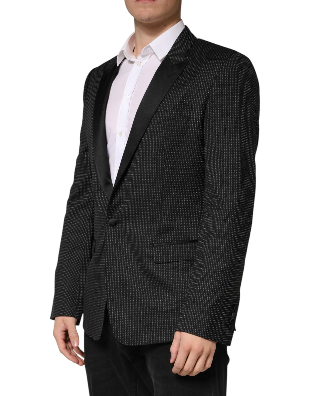 Veste blazer noire Dolce & Gabbana Fantasy à un bouton, coupe élégante et élégante pour un style sophistiqué.
