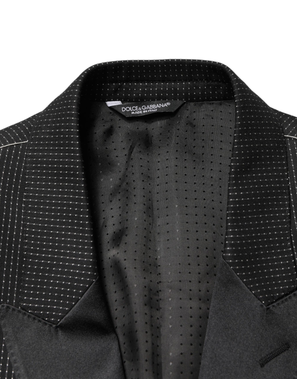 Veste noire Dolce & Gabbana Fantasy à simple boutonnage, élégante blazer pour homme, en tissu chic et sophistiqué.