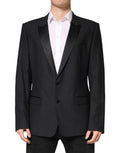 Veste blazer noire à un bouton Dolce & Gabbana MARTINI, coupe classique et élégante, en tissu de haute qualité.