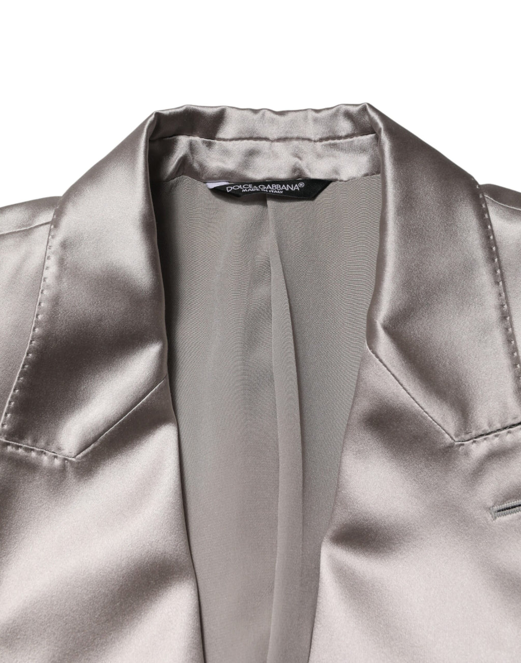 Veste blazer en argent Dolce & Gabbana Sicilia, à simple boutonnage, avec coupe élégante et détails sophistiqués.