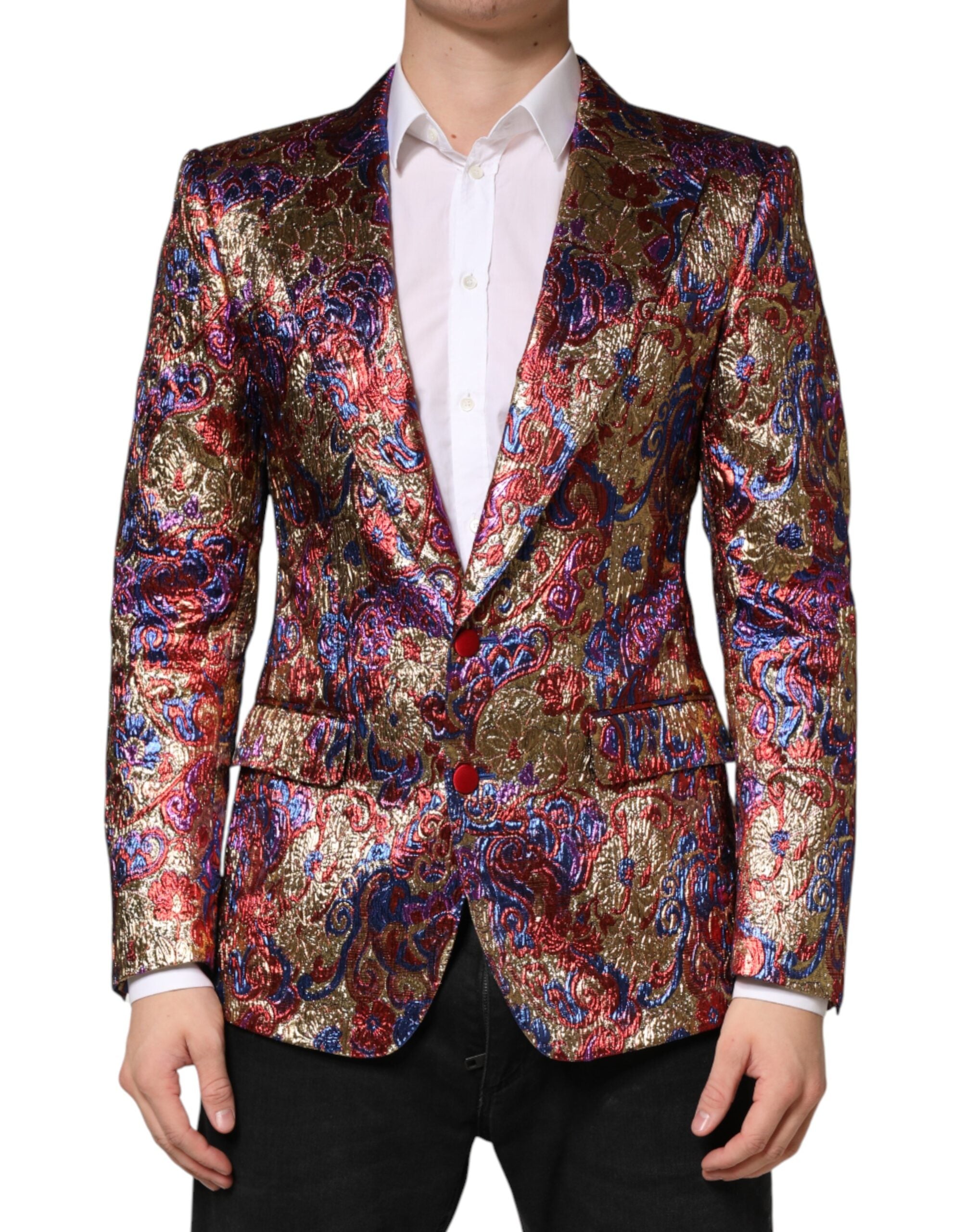 Dolce & Gabbana Mehrfarbiger Jacquard Einreihiger Blazer