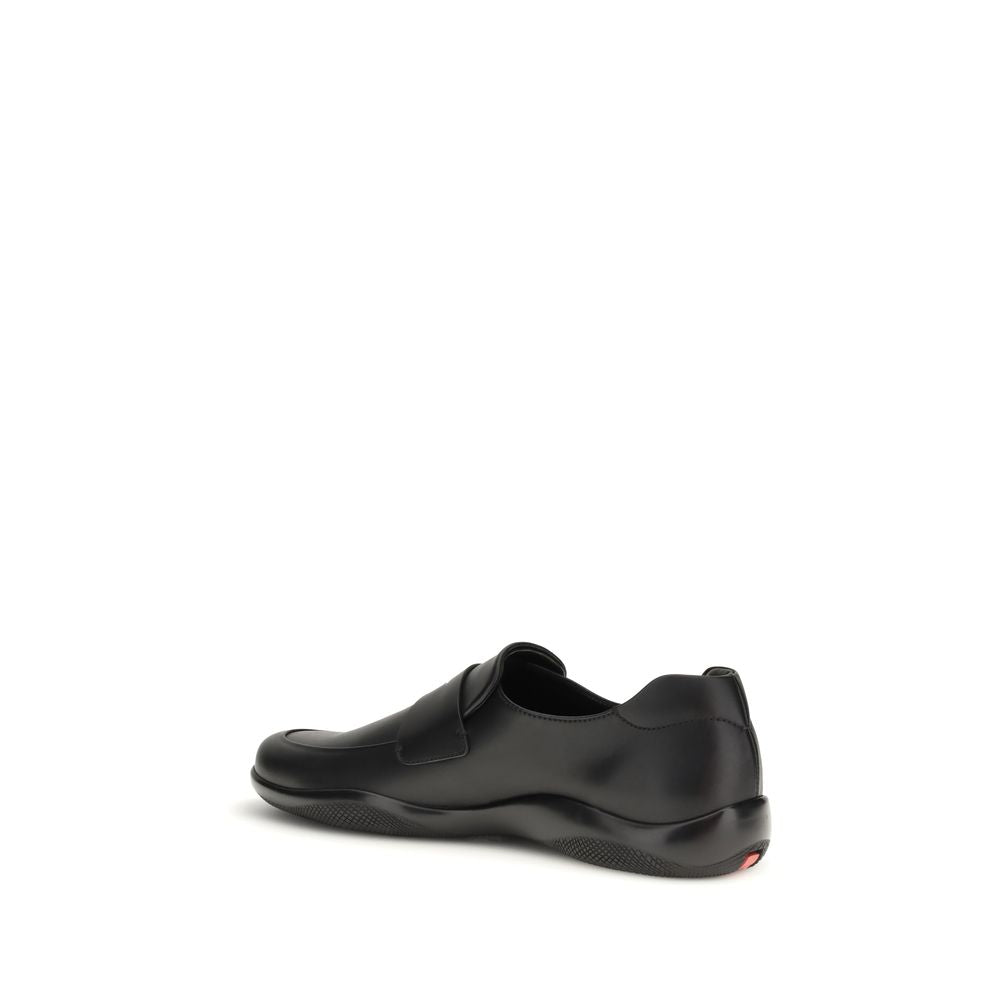 Prada Black Calf Leather Bos Taurus Slipper-Loafer