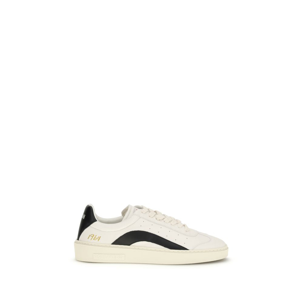 Baskettes basses Dsquared² en cuir de veau multicolore Bos Taurus, style moderne et coloré, visibles sur l'image.