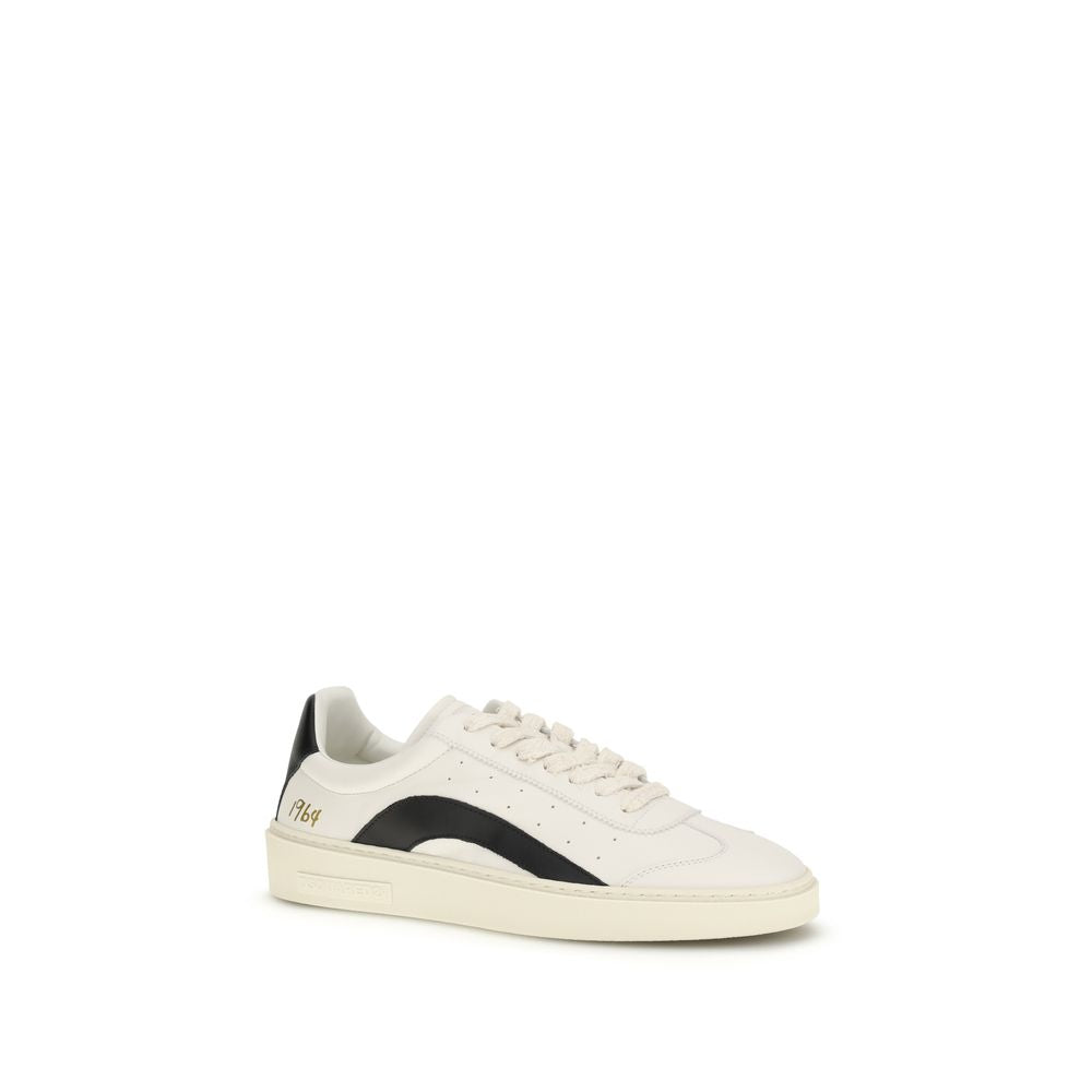Sneakers basses en cuir de veau multicolore Dsquared² Bos Taurus, style décontracté et design coloré pour homme.