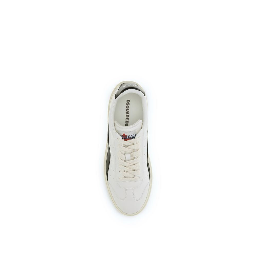 Sneakers basses en cuir de veau multicolore Dsquared² Bos Taurus avec semelle blanche et détails colorés.