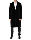 Manteau long en velours de coton noir de Dolce & Gabbana, trench coat élégant avec ceinture et détails sophistiqués.