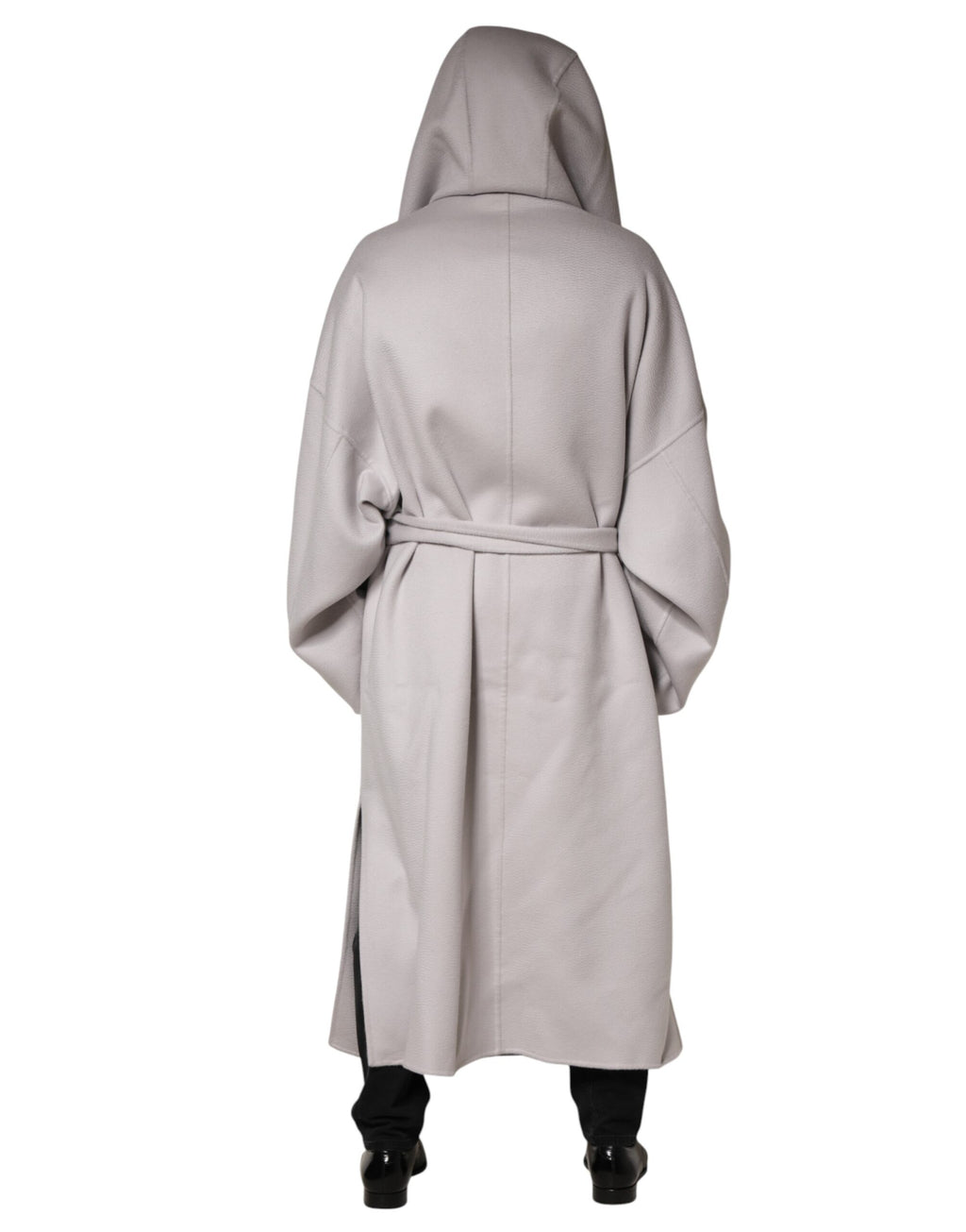 Manteau long beige avec ceinture Dolce & Gabbana pour homme, trench coat élégant, détails de la veste en image.