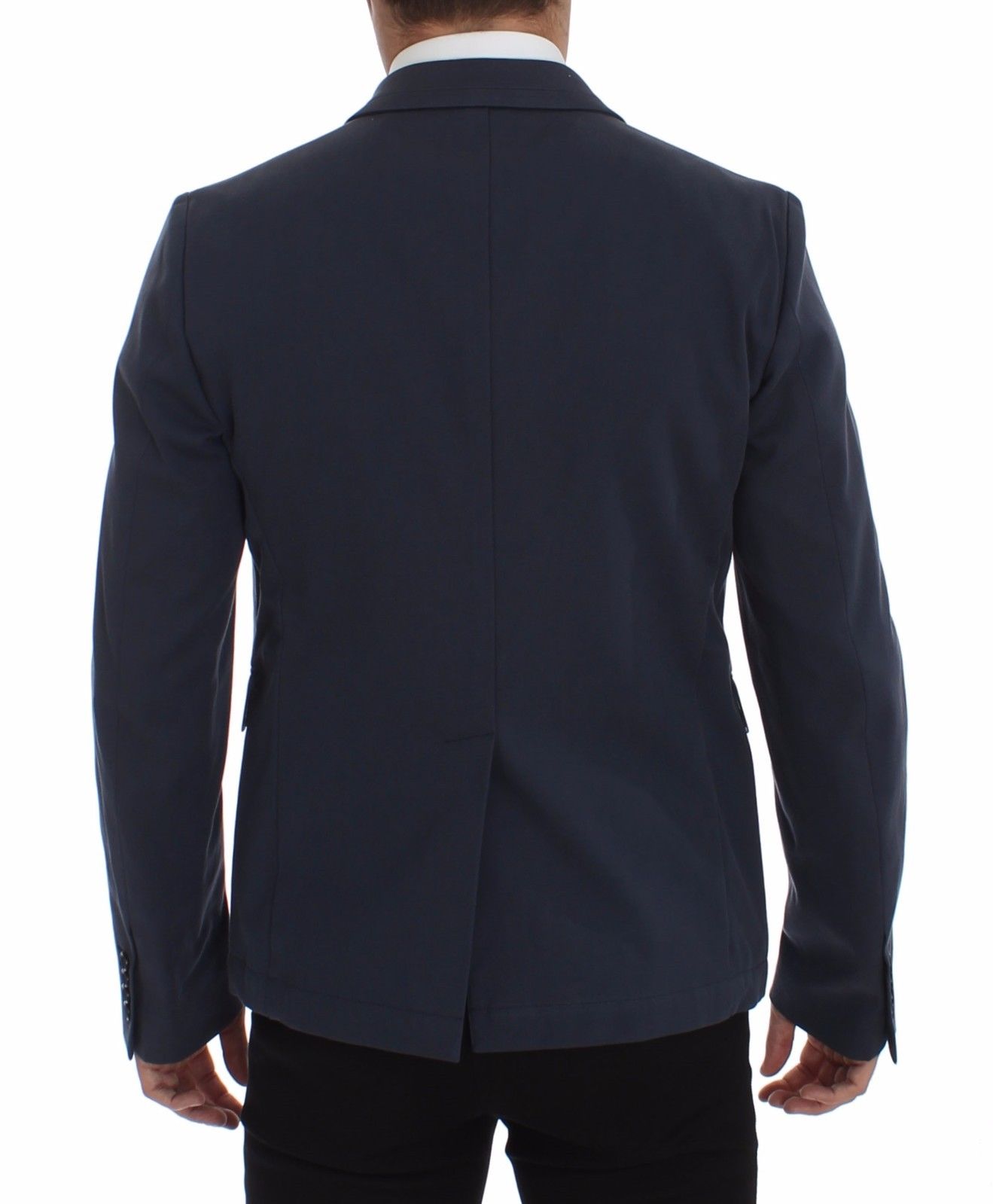 Veste décontractée en coton stretch bleu Dolce & Gabbana, blazer casual élégant pour homme.