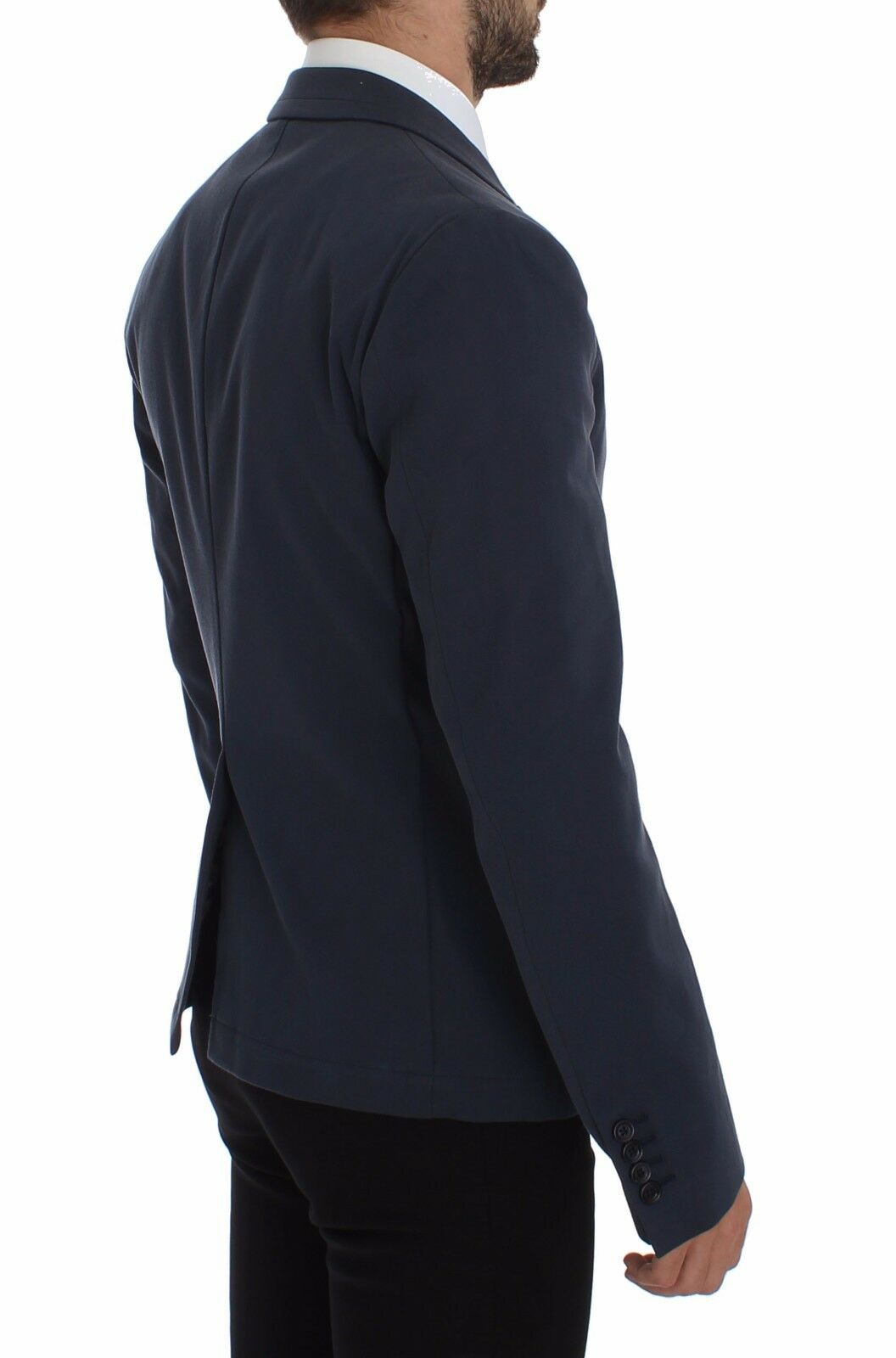 Veste blazer décontractée en coton stretch bleu de Dolce & Gabbana, style élégant et confortable pour homme.