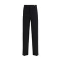 Pantalon de costume noir en laine Versace Oves Aries, coupe élégante, détails sophistiqués, tissu de haute qualité.