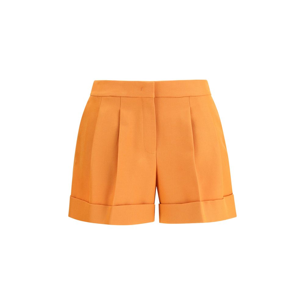 Shorts bermuda en laine orange Fendi avec motif Aries, style élégant et confortable, pour un look sophistiqué.
