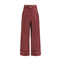 Fendi Bordeaux Seiden Freizeithose