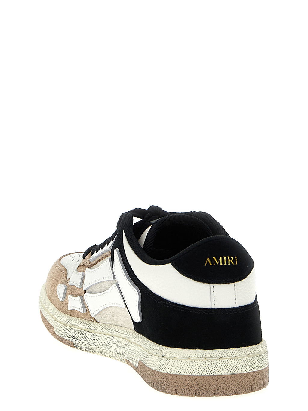 Sneakers basses multicolores en cuir de vachette de marque Amiri, mode urbaine et tendance.