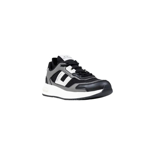 Sneakers de sport armani exchange bicolor en polyester noir et gris avec accents blancs et design épuré